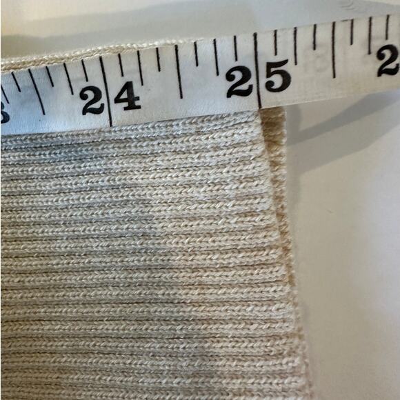 Neiman Marcus Cold Shoulder Sweater Size L Aztec Wool Blend Cream Gray - Picture 9 of 10